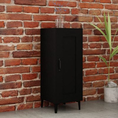 vidaXL Servantă, negru, 34,5x34x90 cm, lemn compozit foto