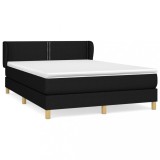 Cumpara ieftin Pat box spring cu saltea, negru, 140x190 cm, textil