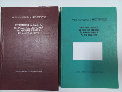 REPERTORIU ALFABETIC DE PRACTICA JUDICIARA IN MATERIE PENALA PE ANII 1969-1975 foto