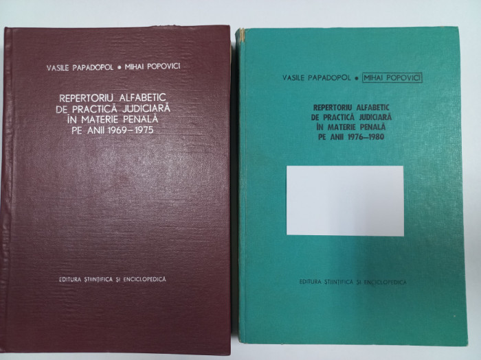 REPERTORIU ALFABETIC DE PRACTICA JUDICIARA IN MATERIE PENALA PE ANII 1969-1975