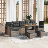 VidaXL Set de canapele pentru grădină 10 pcs Gri 90 x 55 x 71 cm 3364463