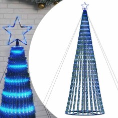 Pom de Craciun LED 1028 LED-uri Albastru 403 cm foto