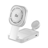 Statie de Incarcare MagSafe 3 in 1, Flippy, Magnetica Wireles Charger, Compatibil cu Apple iPhone, iWatch, AirPods, New Design, Max 23W, 11 x 6.5 x 2.