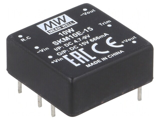 Convertor DC/DC 10W 4.7-9V la 15V 666mA THT