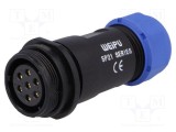 Mufă SP21 mamă WEIPU PIN: 7 IP68 7&divide;12mm 15A 500V lipire pe cablu