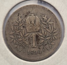 Ungaria 1 Coroana 1894 moneda din argint km # 2804 AG . 835 Francis Joseph I