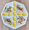 Platou pentru oua / compartimentat - decorativ - portelan Italia - 9 oua