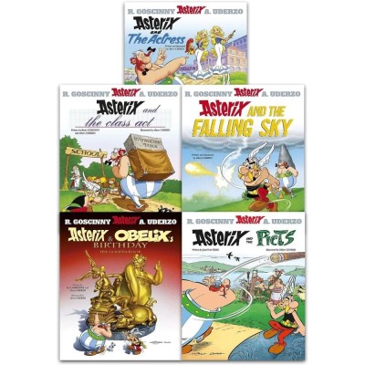 Asterix Series 7 Collection 5 Books Set (Book 31-35) (Asterix And The Actress, Asterix And The Class Act, Asterix And The Falling Sky, Asterix And Obe foto