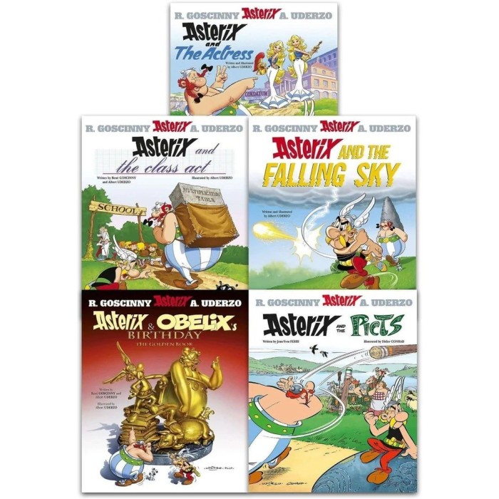 Asterix Series 7 Collection 5 Books Set (Book 31-35) (Asterix And The Actress, Asterix And The Class Act, Asterix And The Falling Sky, Asterix And Obe