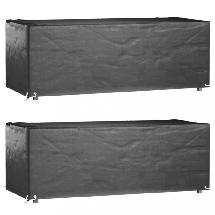 vidaXL Husă mobilă grădină, 2 buc, 8 ocheți, 192x82x65 cm, rectangular