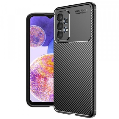 Husa pentru Samsung Galaxy A23 5G A236 / A23 A235, Techsuit, CarbonFiber, Neagra foto