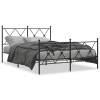 Gossi cadru pat metalic cu tablie de cap/picioare, negru, 140x200 cm