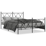 Gossi cadru pat metalic cu tablie de cap/picioare, negru, 140x200 cm