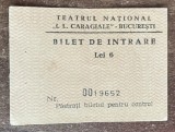 QW29 - Bilet de colectie - Arta - teatru - bilet intrare la Teatrul National IL Caragiale Bucuresti