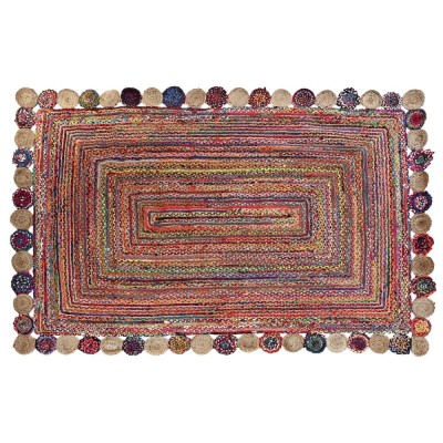 Covor DKD Home Decor Bumbac Multicolor Iută (200 x 290 x 1 cm) foto
