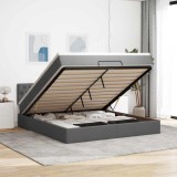 VidaXL Cadru pat otoman cu saltea țesătură gri &icirc;nchis 180x200 cm