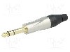 Conector jack, Jack 6,3mm, 3 contacte, tata, AMPHENOL - TS3P-AU