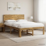 Cumpara ieftin Cadru de pat dublu cu spatar ROSTOCK Alb 140 x 190 cm