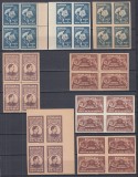 1947 FUNDATIA REGELUI MIHAI SCUTIT TAXA POSTALA SUPRATIPAR LOT BLOCURI DE 4 MNH, Nestampilat