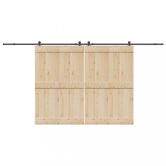 vidaXL Set feronerie pentru uși glisante, negru, 427 cm, oțel 3295784