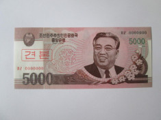 Coreea de Nord 5000 Won 2008 Specimen UNC foto