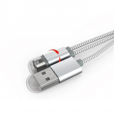 Cablu de date Ldnio breloc 2 in 1 usb magnetic pentru Lightning iphone/ipad si micro usb 13cm, argintiu foto