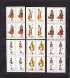 ROMANIA 1968 LP 690 COSTUME NATIONALE I BLOCURI DE 4 TIMBRE MNH