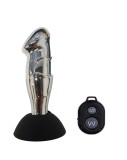 Dop Anal cu Ventuza, Remote Control, 10 Moduri Vibratii, Metal, USB, Argintiu, 13 cm