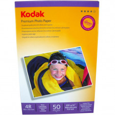 Hartie foto Kodak Premium Glossy 4R, 230 g/mp, 50 coli/pachet foto