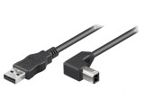 Cablu USB 2.0 A-B 3m unghiat negru PVC, Goobay