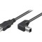 Cablu USB 2.0 A-B 3m unghiat negru PVC