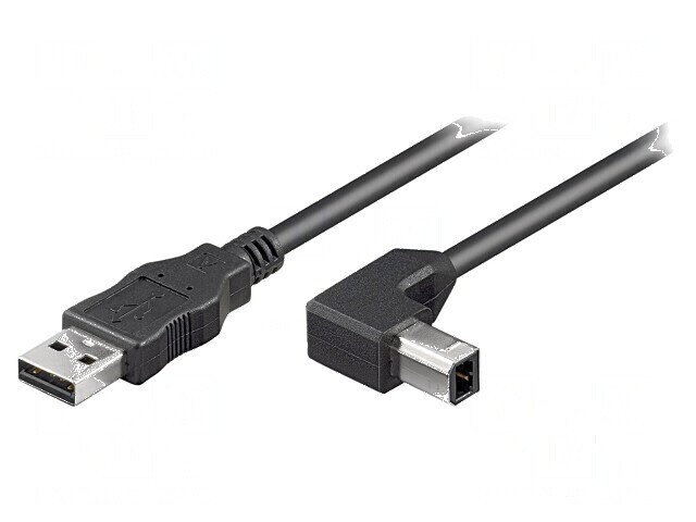 Cablu USB 2.0 A-B 3m unghiat negru PVC