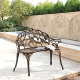 Banca gradina design Vintage 100 x 54 x 80 cm culoarea bronzului [casa.pro] HausGarden Leisure