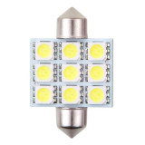 Bec led - 9SMD 12V sofit T11x36mm soclu SV8,5-8 2buc - Alb 4C92490