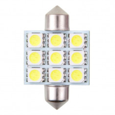 Bec led - 9SMD 12V sofit T11x36mm soclu SV8,5-8 2buc - Alb 4C92490