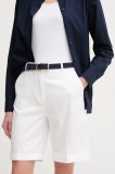 United Colors of Benetton pantaloni scurti femei, culoarea alb, uni, high waist, 4CDRD901W