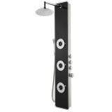 Panou de duș cu hidromasaj Tore TORE-BLACK, negru