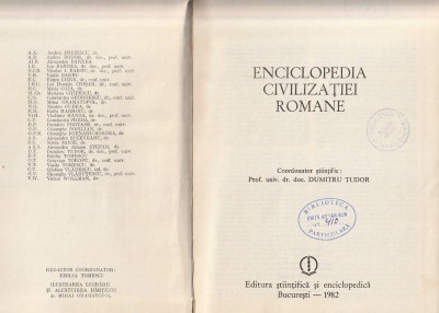 DUMITRU TUDOR - ENCICLOPEDIA CIVILIZATIEI ROMANE foto