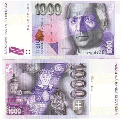 Slovacia 1 000 Koroane Korun 2005 P-47 UNC foto