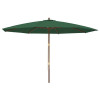 Umbrela de soare de gradina, stalp din lemn, verde, 400x273 cm GartenMobel Dekor, vidaXL