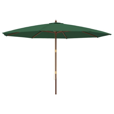 Umbrela de soare de gradina, stalp din lemn, verde, 400x273 cm GartenMobel Dekor foto