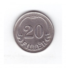 Moneda Ungaria 20 filler 1940, stare foarte buna, curata foto