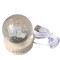 Lampa led decorativa, flippy, cu bila de cristal cu diametru 6cm, model merry christmas 3d, alimentare usb, suport din lemn, lumina alb cald