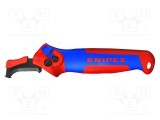 Cuțit pentru electricieni KNIPEX 146mm cu m&acirc;ner ergonomic și tăiș &icirc;n formă de c&acirc;rlig