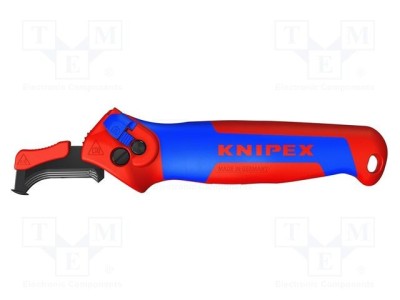Cuțit pentru electricieni KNIPEX 146mm cu m&amp;acirc;ner ergonomic și tăiș &amp;icirc;n formă de c&amp;acirc;rlig foto