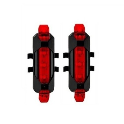 Set 2 lumini LED, stopuri pentru bicicleta, 15 lumeni, incarcare USB, 4 moduri de iluminare foto