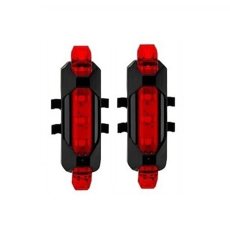 Set 2 lumini LED, stopuri pentru bicicleta, 15 lumeni, incarcare USB, 4 moduri de iluminare