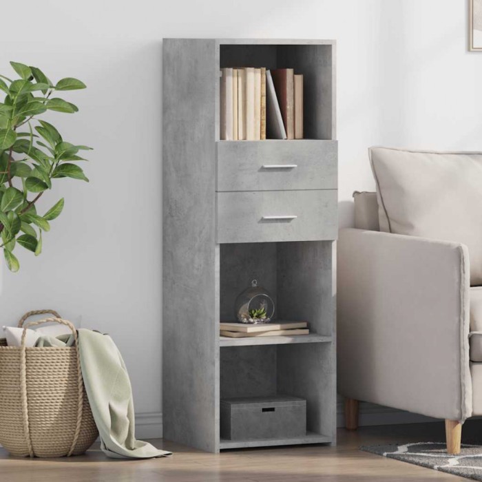 vidaXL Dulap &icirc;nalt, gri beton, 40x42,5x124 cm, lemn prelucrat