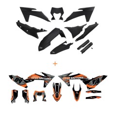 Kit carene KTM 2024 culoare negru UFO + Grafica personalizata CADOU