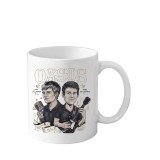 Cana din ceramica haioasa, 330 ml, alba, pentru pasionatii de muzica, formatia rock Oasis